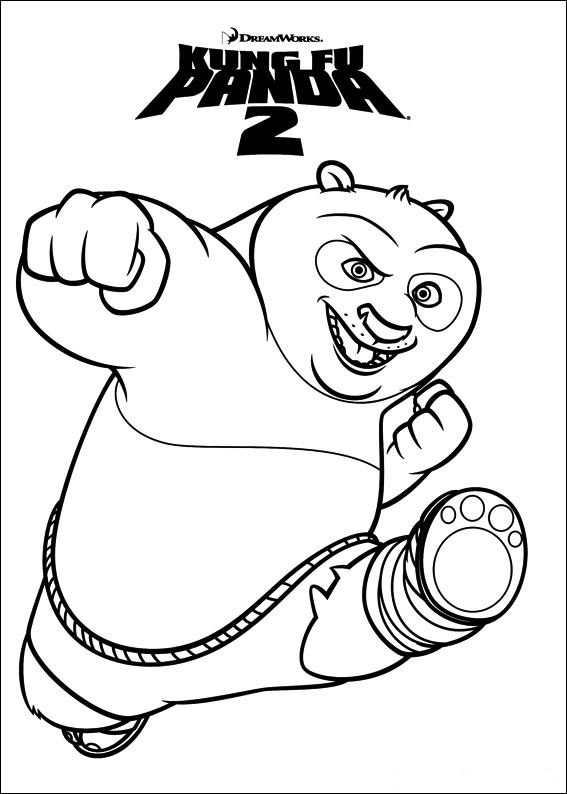 Plansa de colorat cu Kung Fu Panda 3 23